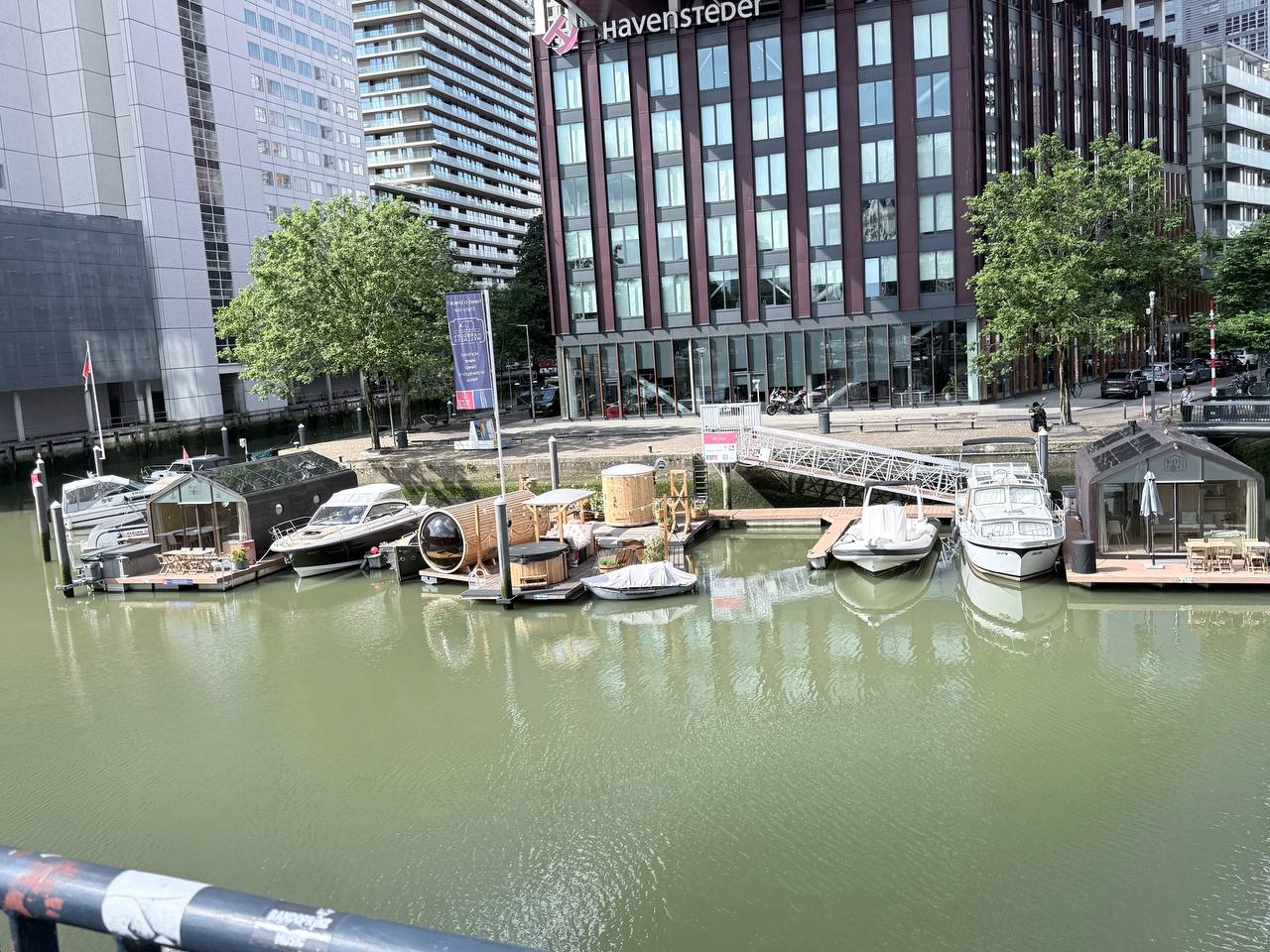 Waterfront canal at Kop van Zuid in Rotterdam