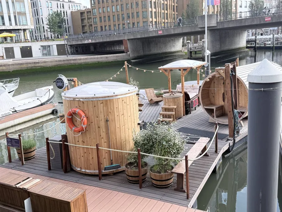 Floating spa on the water in Rotterdam