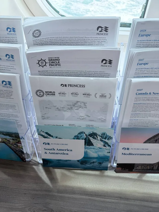 Princess Cruises future cruise brochures display